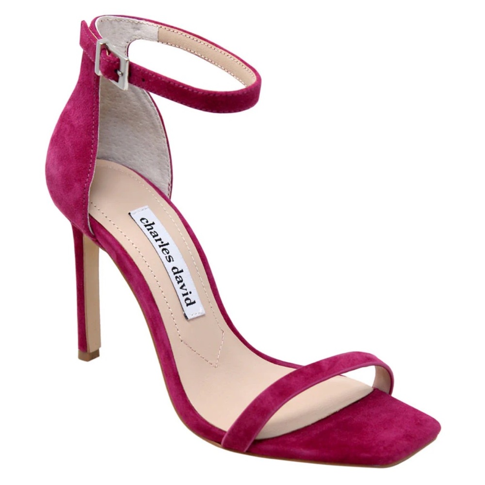 Charles David Square toe heeled sandal Magenta